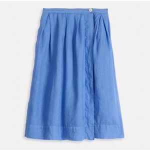 Alex Mill French Blue Linen Midi Skirt